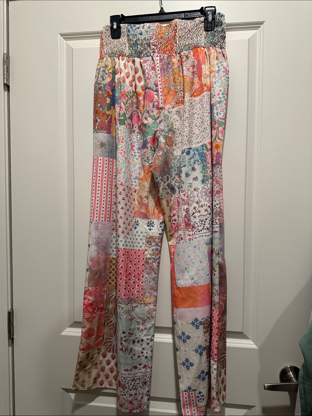 Boho Patchwork Wide-Leg Pants - Multicolor - Picture 2 of 2